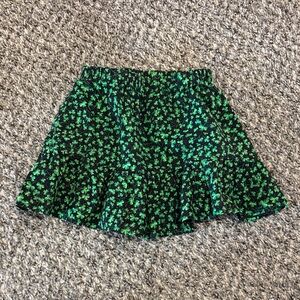 Green Floral Kids Skirt